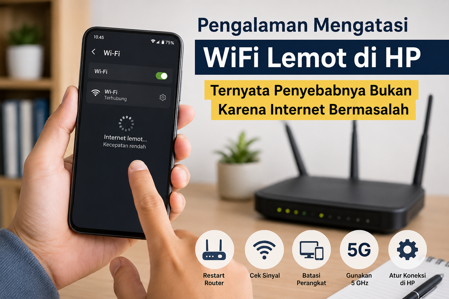 Pengalaman Mengatasi WiFi Lemot di HP, Ternyata Penyebabnya Bukan Karena Internet Bermasalah